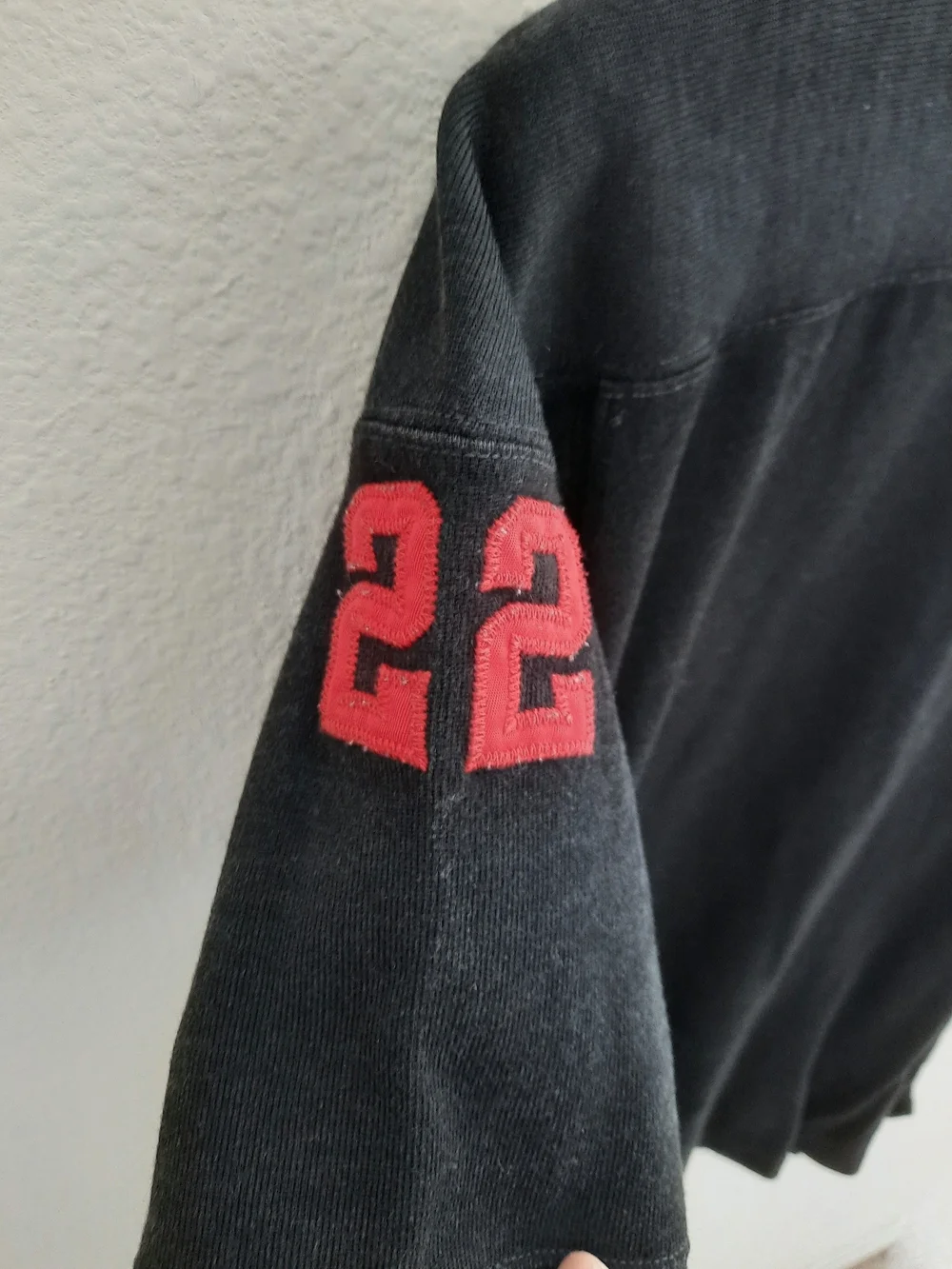 Ralph Lauren Polo Sport Black Short Sleeve V-Neck Shirt with Red Number 22